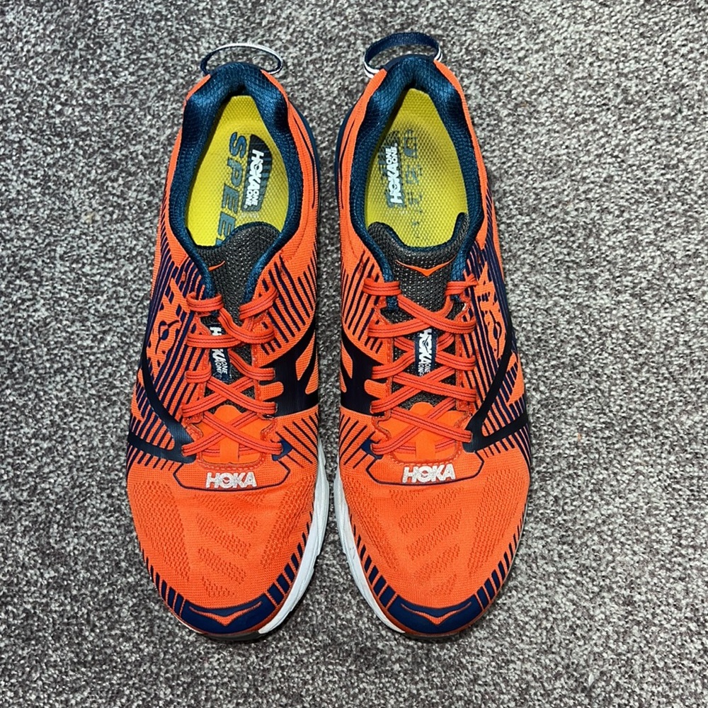 Men's Orange and Navy Lightweight Running Shoes - Picture 3 of 6